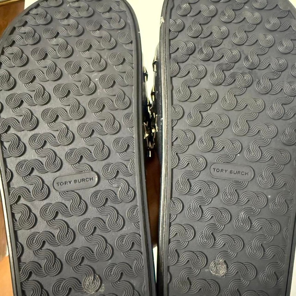 Tory Burch Black Star Slide Sandals Size 8 - Picture 6 of 7